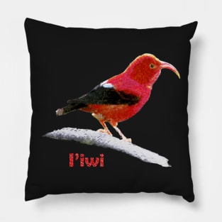 I'iwi Tropical Bird, Hawaiian Bird Pillow