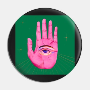 Psychedelic evil eye in pink Pin