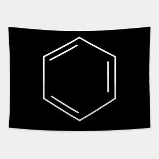 Benzene Hydrocarbon Ring White Tapestry