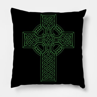 Celtic Green Cross from Medieval Ireland Pillow