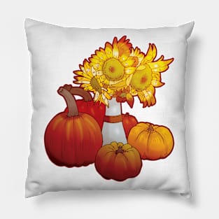 Sunflower and Pumpkins Pillow