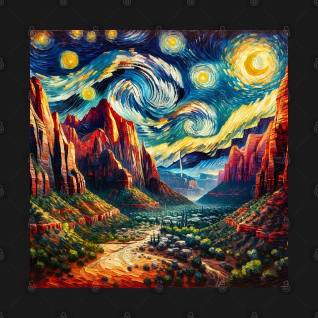 Zion National Park Starry Night - Beautiful Iconic Places by Edd Paint Something