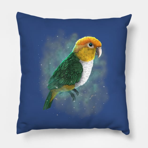 caique parrot bird cosmic galaxy celestial space astronomy Pillow by whodi sease