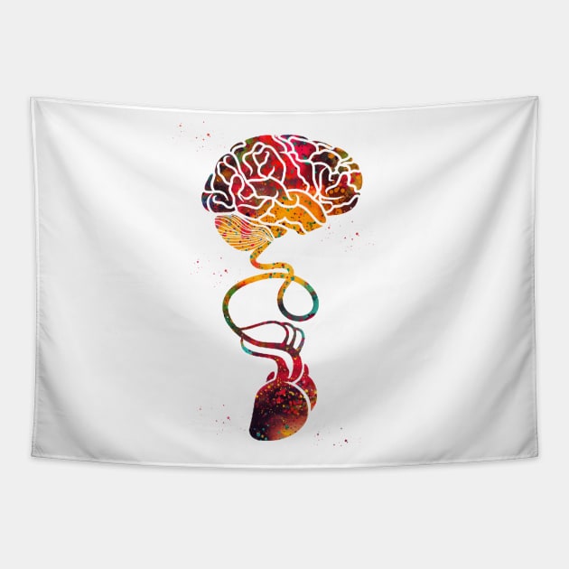 Brain and Heart Tapestry by erzebeth