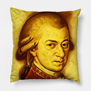 Wolfgang Amadeus Mozart Golden Portrait | Wolfgang Amadeus Mozart Artwork 7 Pillow