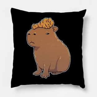 Capybara with Fried Chicken on its head Pillow