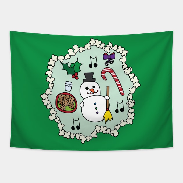 Holiday Snowman! Tapestry by kristinbell