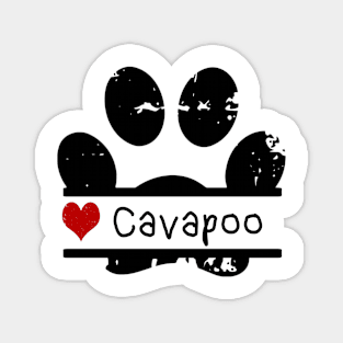 Cavapoo dog paw print Magnet