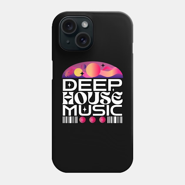 DEEP HOUSE  - Orbs And Stars (orange/purple/white) Phone Case by DISCOTHREADZ 