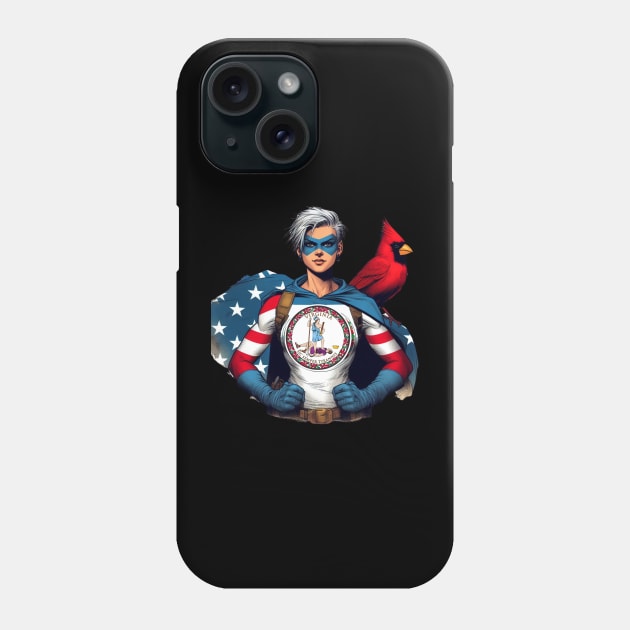 Richmond Virginia 1990s Gritty Female Comic Book Superhero RVA American Flag Phone Case by Woodpile