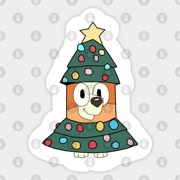 Bluey Tree Costume - Bluey Christmas - Sticker | TeePublic