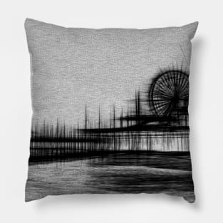 White Noise Santa Monica Pier Pillow