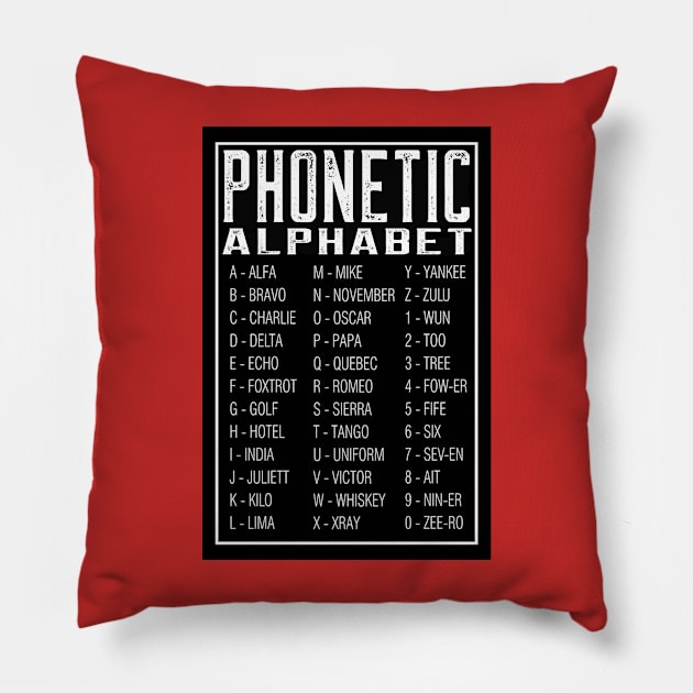 PHONETIC ALPHABET Pillow by Cult Classics