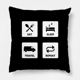 Eat Sleep Travel Repeat Pillow