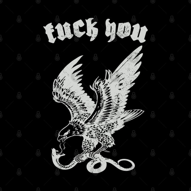 Fuck You Distressed Eagle by darklordpug