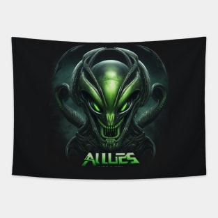 green creepy alien Tapestry