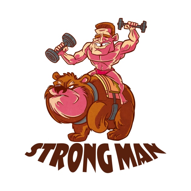 Strong man on angry bear animal by Picasso_design1995