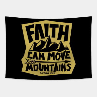 Bible art. Faith can move mountains. Tapestry