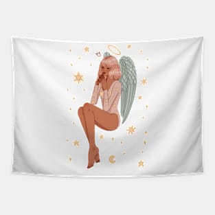 Thinking Angel Tapestry