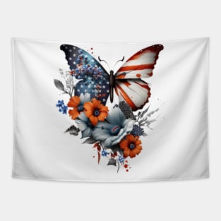 4th of July Floral Butterfly lover Tapestry