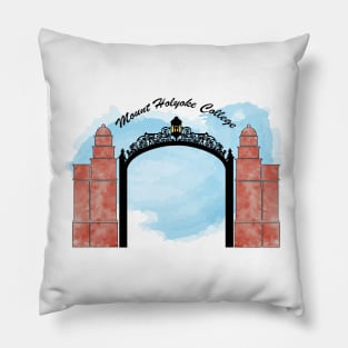 Watercolor Mount Holyoke Gates Pillow