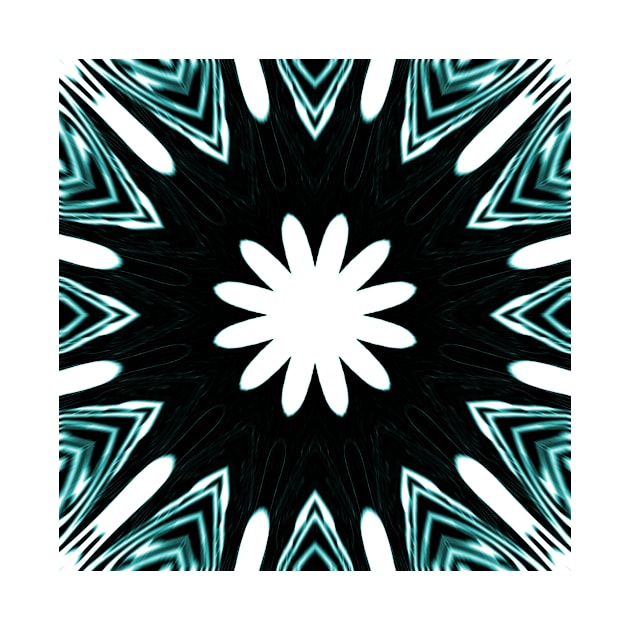 Teal Floral Modern Art Daisy by Moon Art