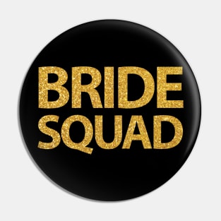 Bride Squad Gold Sequins Effect Pin