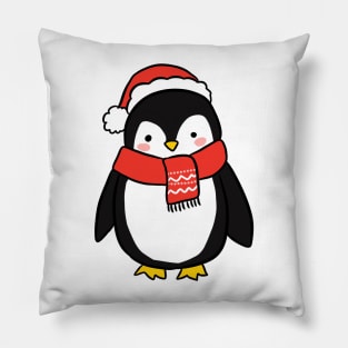 Christmas cute penguin illustration Pillow