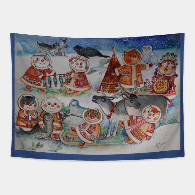 Alaska cats Tapestry by CATS ART