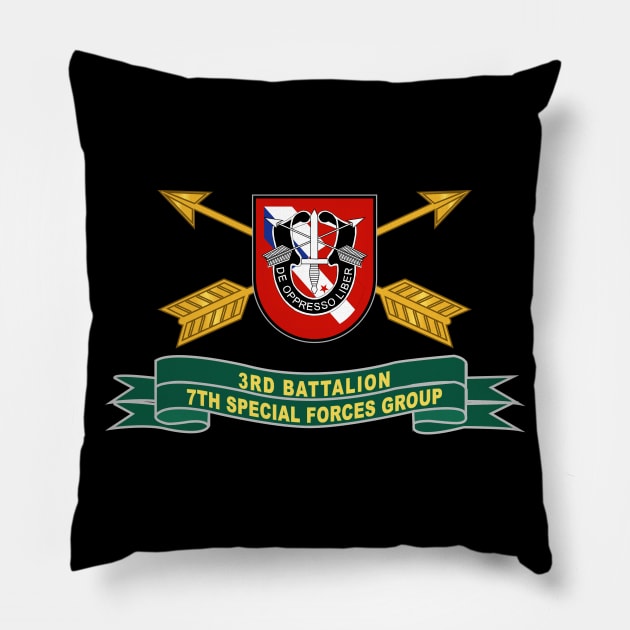 3rd Battalion, 7th Special Forces Group - 2 Rows - Flash w Br - Ribbon X 300 Pillow by twix123844