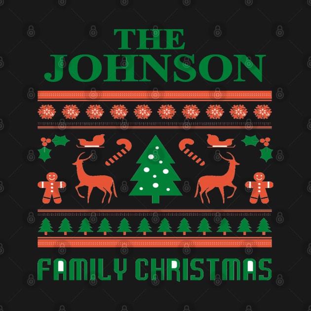 Family Christmas - Groovy Christmas JOHNSON family, Family Christmas T-shirt, Pjama T-shirt by DigillusionStudio