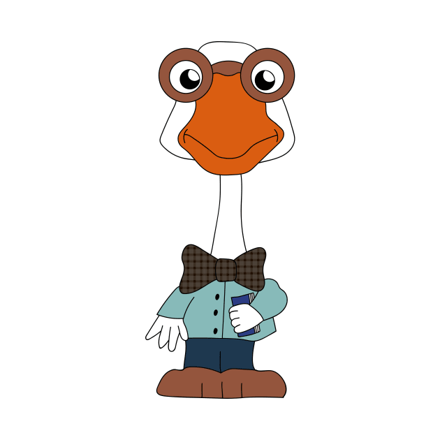 The smart goose with glasses by ludar