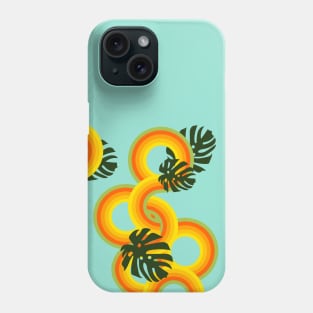 70’s circles and monstera Phone Case
