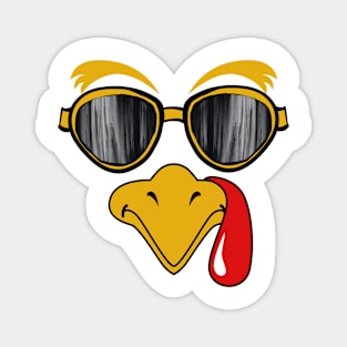 Funny Thanksgiving Turkey Face With Sunglasses Magnet