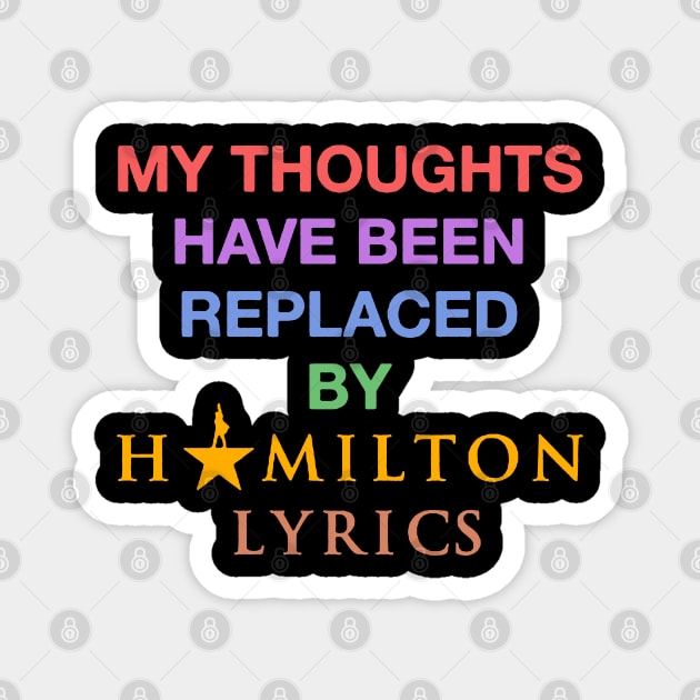 Hamilton Lyrics Retro 80s Colour Magnet by tewak50