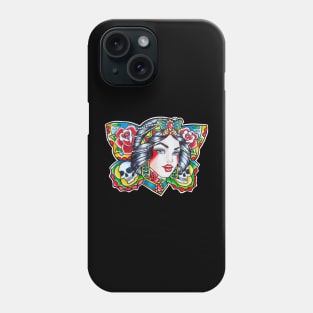 Butterfly Lady Head Phone Case