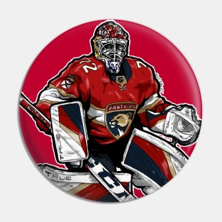 Bobrovsky in red solo Pin