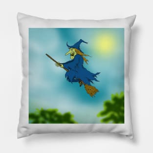 Blue sky Witch. Pillow