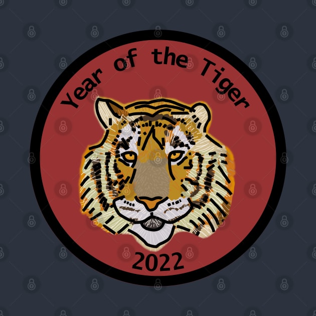 Year of the Tiger 2022 Big Cats Portrait by ellenhenryart