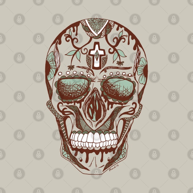 Rust Sage Los Muertos Skull by kenallouis