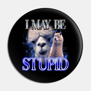 I May Be Stupid - Llama Dank Meme Pin