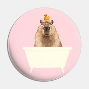 Capybara in Bathtub Pin