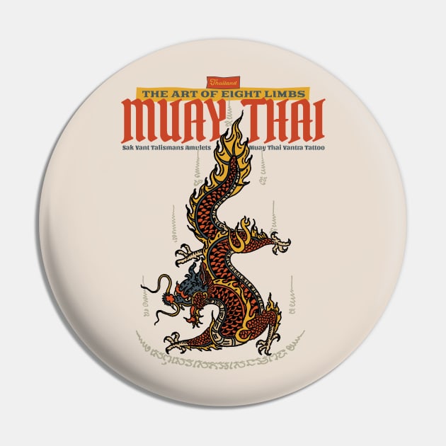 Muay Thai Tattoo Dragon Pin by KewaleeTee