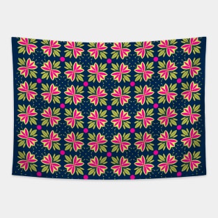 Spring flowers and leaves pattern, version 17 Tapestry