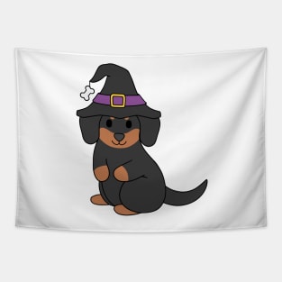 Black Halloween Dachshund Tapestry