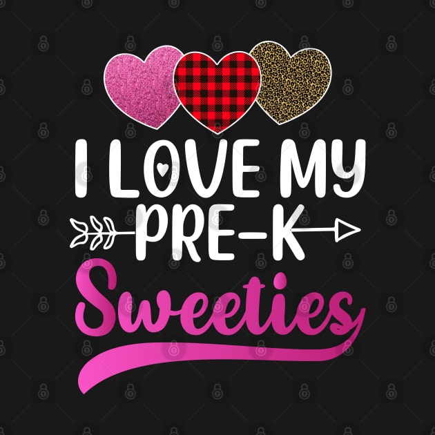 I Love My Pre-K Sweeties Hearts Valentines Day Teacher Gift by DragonTees