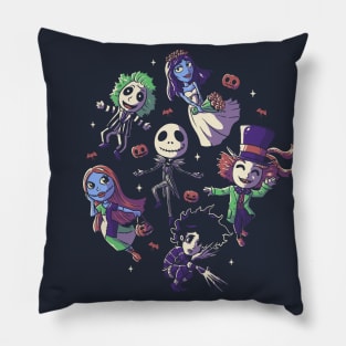 Burtons Halloween Funny Cute Spooky Characters Pillow