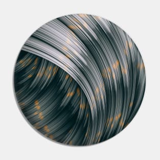 Fountain Flux Noir Metallic Abstract Minimal Artwork Pin