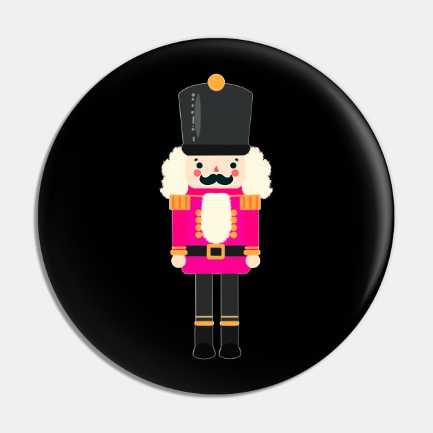 Christmas Nutcracker Toy Soldier Graphic Art - Black Background Pin by Star Fragment Designs