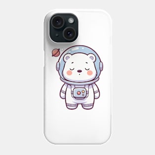 cute astronaut polar bear sleeping Phone Case